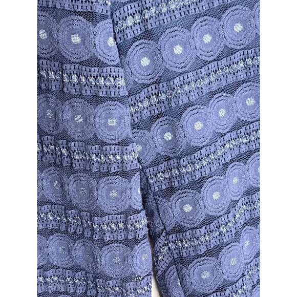 Ann Taylor Petite XS Blue Lace Blouse 3/4 Sleeve Work Top - Picture 8 of 12